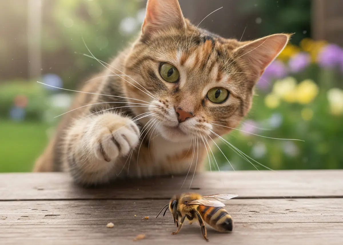 Piqûre d’abeille sur un chat : symptômes, retrait du dard et soins